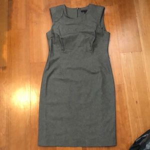 Gray Capped Sleeves Banana Republic Midi Dress
